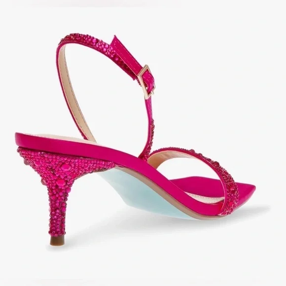 Betsy Johnson Rebel Sling back Kitten Heels Sandals in Fuchsia Women’s size 7.5 - Picture 10 of 12